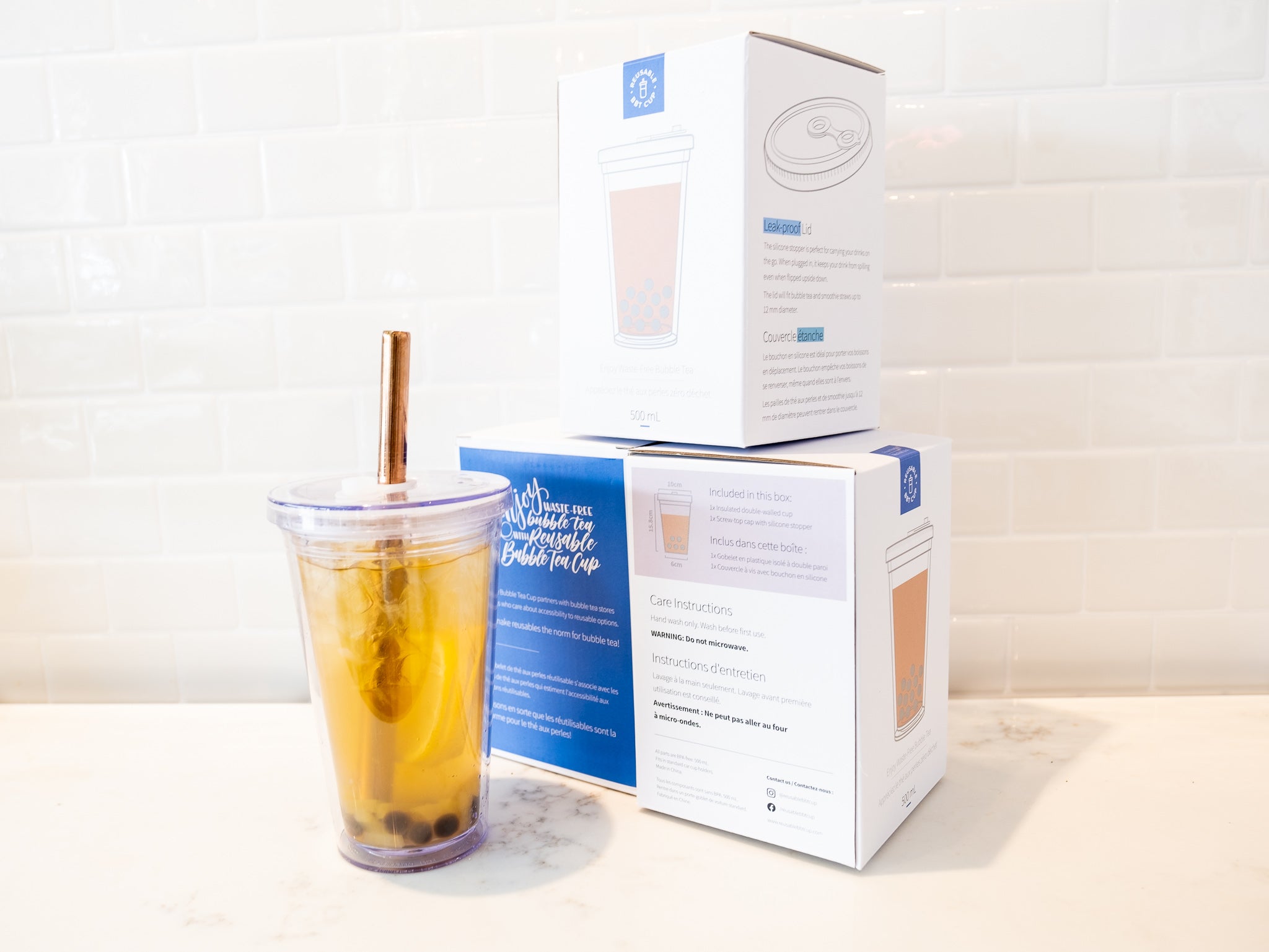 500 ML Reusable leak proof BBT cup! Insulated double-walled cup